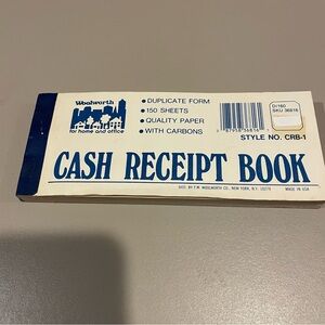 Vintage Cash Receipt book